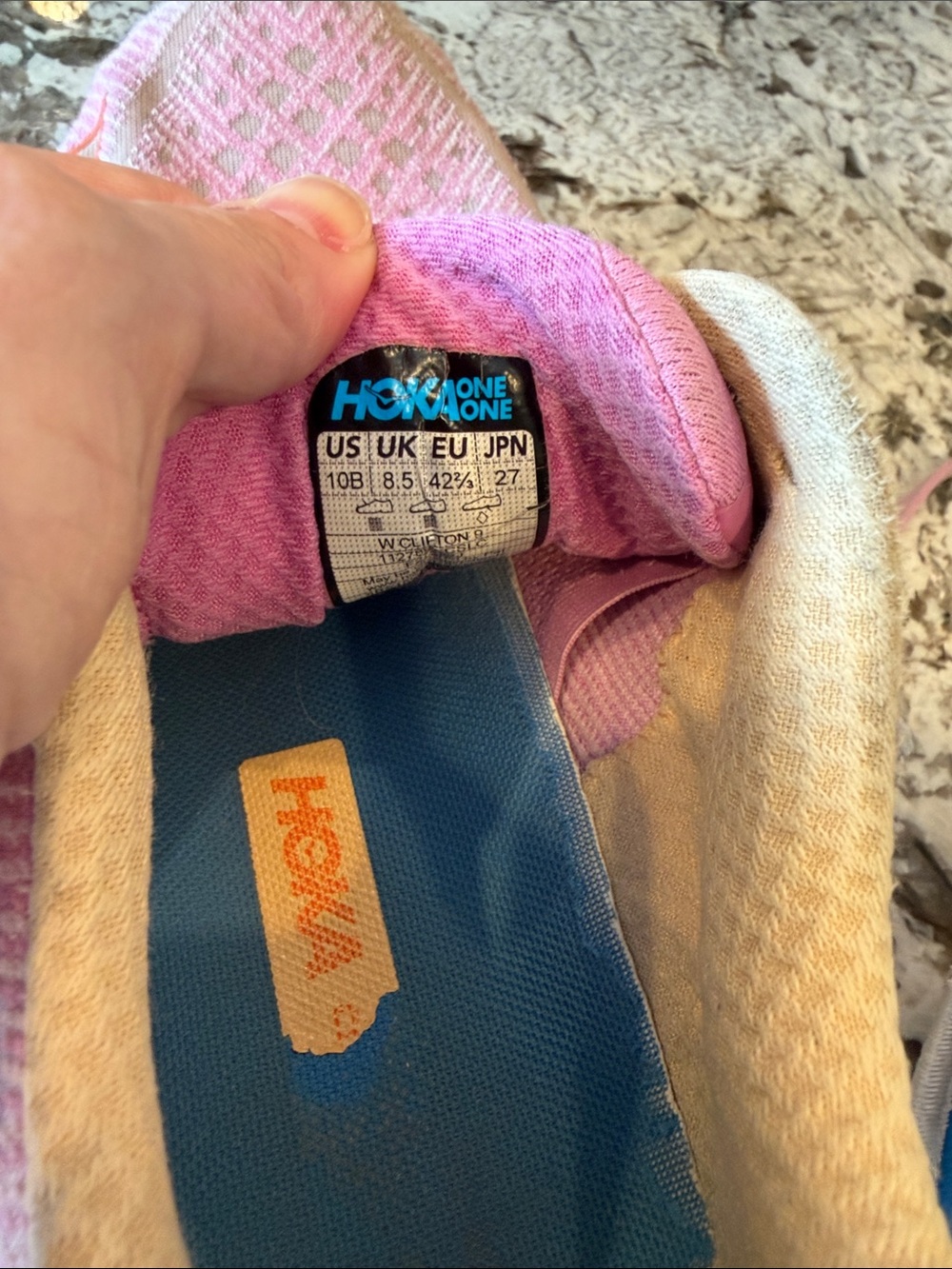 Hoka Women's Pink Running Shoes with Blue Accents size 10 - Picture 5 of 8